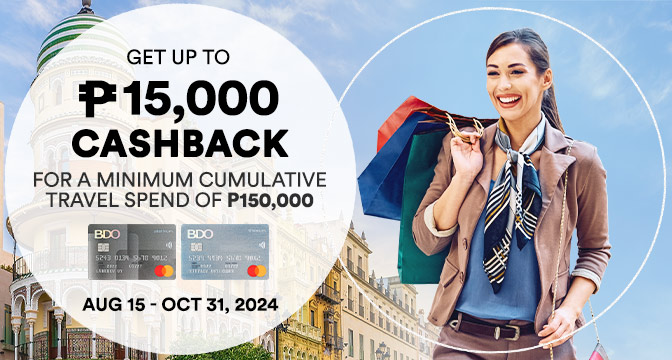 Up to P15,000 Travel Cashback