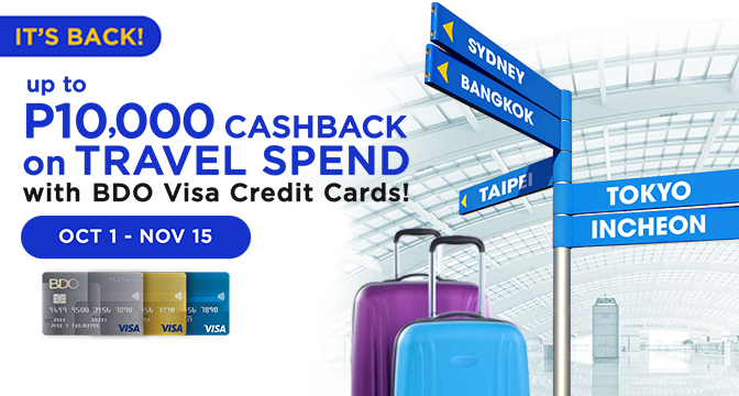 Up to P10,000 Cashback on Travel spend